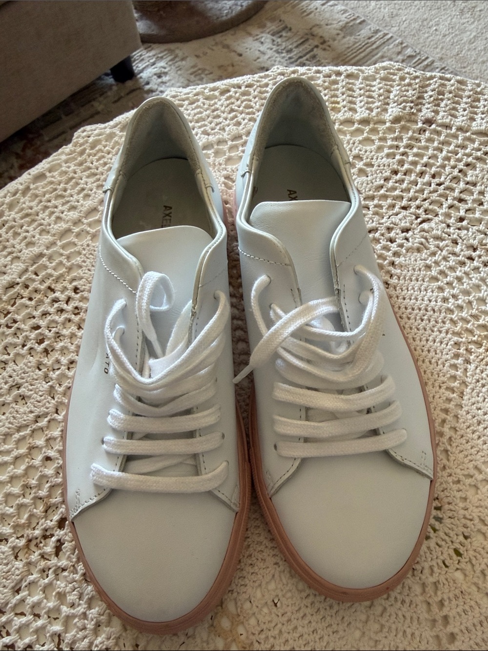 Axel Arigato White Leather Sneakers with Tan Sole